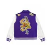 Herrjackor läder basebolljacka mode varsity bomber sport vindbrytare dragkedja rockar ytterkläder rock size888 4qkx3