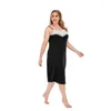 Abiti casual Plus Size Pizzo Criss Cross Cami Dress Spaghetti Strap A-Line Solid senza maniche con scollo a V Donna Summer Party Vestidos