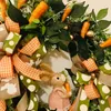 Decoração de festa 2023 Porta de Páscoa Wreath Bunny Rabbit cenoura pano artificial Rattan material pendurado ornamentos y2302
