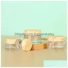 Cream Jar Wholesale Wood Grain ER Bottle Transparent Glass Face Sub Packade tomma flaskor Drop Delivery Office School Business Industri DH1SM