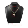 Choker Hysecmao Punk Simulerat Pearl Love Heart Pendant Halsband för kvinnor Fashion Gold Color Metal Chain Clasp Halsband Party Jewelry