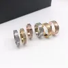 Bague d'amour bague de créateur couples diamant vis bague dames en acier inoxydable zircon bijoux cadeaux dames bijoux en gros