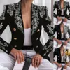 Damesjassen Stijlvolle vrouwen Blazer Women Suits Coat Fashion Print Fashion Print Double Breasted Blazer Turndown Collar 230222