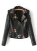 レディースジャケットShengpalae PUレザー刺繍リベットコートMoto Biker Streetwear Zipper Overcoat Spring Clotes FR250 230223