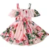 Vestidos de menina baby girsl verão chiffon vestidos de flores para crianças pequenas roupas de vestido de vestido normal use roupas infantis para 1 2 3 4 5 6y Z0223