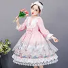 Robes de fille Enfants Fille Lolita Robe Dentelle Arc Doux Jolies Filles Princesse Robe D'été Fête D'anniversaire Robe De Bal Robe 315 Ans Fée Z0223