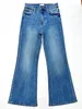 Damen-Jeans-Jeanshose 2023, hohe Taille, Stretch, weites Bein, Schlagjeans 230223