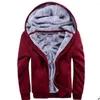 Men's Hoodies Sweateshirts Men Winter Warm Thick Plus Velvet Jacket Parkas Casual Solid Streetwear Mens Cardigan Coat