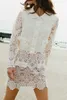 Two Piece Dress Autumn Doll Collar Water Soluble Flower Lace Embroidery Short Coat High Waist Aline Skirts Set 230222
