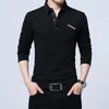 Men's Casual Shirts 5XL Polo Shirt Collar Men Plus Size 3XL 4XL Autumn Button Brand Men Polo Shirt Long Sleeve Casual Male Shirt Dress Polo Shirts 230223