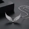 Chains FXLRY High Quality Cubic Zirconia Angel Wing Pendant Necklace For Women Fashion Jewelry