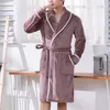 Vêtements de nuit pour hommes point ouvert à la mode dormir hiver chemise de nuit taille serrée peignoir épaissir pour la maison