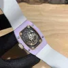 Роскошные механические часы Richarsmill Needle, автоматические часы, изогнутые наручные часы, женские цветные часы, хлопковый механизм, карамельная керамика и корпус g Two