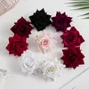 Dekorativa blommor kransar 100 -stycken flanellrosa rosor diy scrapbooking brudkorseri tillbehör för bröllop hem dekortion a