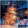 Christmas Decorations 5/10 Pc Decoration Outdoor Candy Cane Solar Lights Waterproof Courtyard Lawn Path Marking Led Light Navidad Dr Ottks