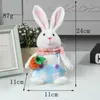 Feestdecoratie paas Lumineuze konijnenpop met eieren wortelmand Bunny tafelblad gelukkige decor kinderen voorstander van geschenken y2302