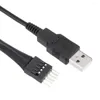 Motherboards 2Pcs 20cm 9 Pin Male To External USB A PC Mainboard Internal Data Extension Cable