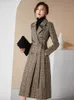 KAFFIKA KOFFED -Ull Blandar överrockar Vågsuthöstens mode ELEGANT kostym Krage Dubbel Breasted Slim Long Woolen Coat 230223