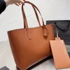 Designer Women Maxi Unstructured Tote Shopping Bag France Luxury Brand SL Flat Nappa Leather Cassandre Handbag Lady Large Capacity Shoulder Bags With Coin Purse