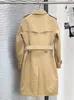 Ny klassiker! Kvinnor Fashion Middle Long Trench Coat/Top Quality Thick Cotton Märke Design Slim Fit Trench/Ladies Trench for Spring and Autum Kenf450 Size S-XXL