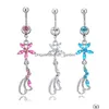 Navel Bell Button Rings D0137 Flower Belly Ring Mix Colors Drop Delivery Jewelry Body Dhgarden Dhd0G