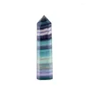 Interior Decorations Car Decoration Colorful Wand Point Stone Handmade Natural Fluorite Quartz Crystal Healing Accessories Auto