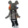 Simulazione del costume della mascotte del topo grigio di Halloween Personaggio a tema anime dei cartoni animati Taglia per adulti Vestito per pubblicità esterna di Natale per uomo Donna
