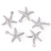 Charms 10-20pc 15mm rostfritt stål stjärnfisk charm hänger för armband halsband nyckelring smycken diy gör tillbehör