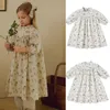 Robes de fille 2023SS EuropeanAmerican Style Bene Series Robes de fille de fleur florale Robe de princesse pour filles Robe d'été Filles Vêtements Z0223