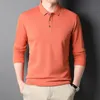 Męskie koszule mody Solid Men Men koszulka polo Polo Long Rleeve Spring Casual Tee Biała Koszula Koreańska koszula Polo Luksusowe ubranie 230223