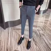 Men's Suits & Blazers 2023 Fashion Business Casual Suit Pants Autumn Brand High Quality Check Slim Formal Dress Plus Size 28-44