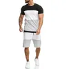 Männer Trainingsanzüge Männer 2023 Sets Jogger Sommer Solide Patchwork Casual T-shirts Shorts Sport Set Männlich 2 Stück Schweiß Anzüge kleidung