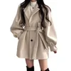 Damenjacken Trenchcoat für Kleidung Frühling und Herbst Koreanische Version DoubleBreasted Lady Cloak mit Gürtel 230223