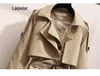 Women's Trench Coats Autumn Women Short Coat Double Breasted Belt Casual British Wind Loose Overcoat Phyl22