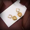 Botiega hjärtformade örhängen designer studs dingle för kvinna vintage diamantguld pläterad 18k högsta räknekvalitet aldrig blekna premium gåvor 004