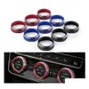 Andra bildelar 3st/Set Car Air Conditioning Knob Decorative ER Ring Justera klimatkontrollomkopplare för VW Tiguan Atlas Tro Dhuuz