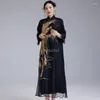 Abbigliamento etnico 2023 Cinese Vintage Tradizionale Cheongsam Abito Qipao Elegante Partito Orientale Retro Miglioramento Vietnam Ao Dai A42