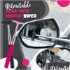 Windshield Wipers 1Pcs Portable Retractable Rearview Mirror Wiper Quickly Wipe Water Mist And Dirt For Glass Cleaning Tool Drop Deli Dh2Ju