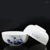 Kommen 7 inch Jingdezhen keramische ramen bowl vintage in-glazuur blauw en wit porselein noedel dumplings rijst servies mixen