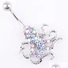 Navel Bell -knop Ringen D0690 Duidelijke AB Belly S in SktleFish 14ga 10 mm Lengte Drop levering sieraden Body Dhgarden Dhxou