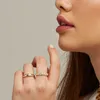 Bandringen Yuxintome 24K vergulde /zilveren minimalistische ringen voor vrouwelijke fijne sieraden voor verlovingsjubileum Verjaardagsfeestje Gift G230213