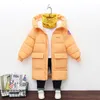 Jackets Winter 0-30 degrees thick warm hooded jacket 2-10year old boys girls windproof coat extended fashion casual children's wear 230222