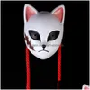 Party Masks Japanese Demon Slayer Mask Cosplay Sabito Makomo ABS Halloween Costume Props 220618 Drop Delivery Home Garden Festive Sup Dhguc