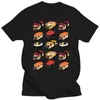 Men's T Shirts Sushi Pugs Funny T-Shirt Shirt Normal Design Male Tops Camisas Hombre Cotton