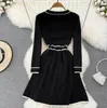 A-LINE 2023 Fashion Runway Dress Casual Holiday Summer Long kjol Kort ärm Diagonal krage skiktad tryckta veck veck vår och höstkvinnor retro