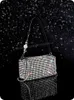 Bolsas de noite Mulher de luxo Cristal completo Crossbody 3D Cuboid ombro Silvento Siltone Black Sexy Mini -Tote Chain String Party Party Party Party