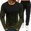 Chándales para hombre Camiseta de manga larga Conjuntos de pantalón deportivo Primavera Otoño Hombres Pantalones casuales Traje de 2 piezas Ropa masculina 230223