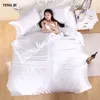 Bedding sets 100% pure satin silk bedding Home Textile King size bed duvet cover flat sheet pillowcases Wholesale 230222