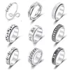 Bandringe Spinning Spinner Ring Mond Sonne Katze Rotierende Edelstahlringe für Frauen Männer Mode Angst Sensorische Paarringe Antistress G230213