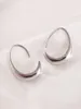 Hoop Earrings Simple Ellipse Geometry For Women Men Silver Color Metal Earring Birthday Gift Fashion Party Jewelry Accessories